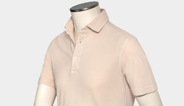 Drumohr Polo Garment Dyed Sand