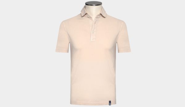 Drumohr Polo Garment Dyed Sand