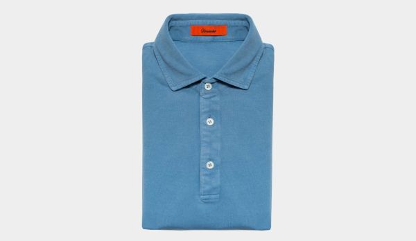 Drumohr Polo Garment Dyed Blue