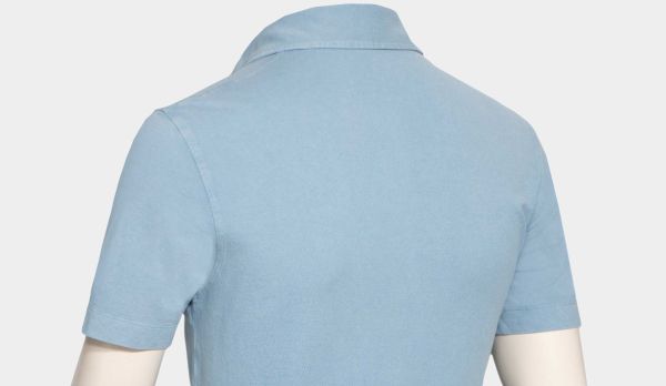 Drumohr Polo Garment Dyed Light Blue