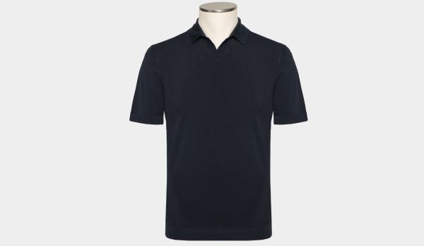 Drumohr V-Neck Polo Navy