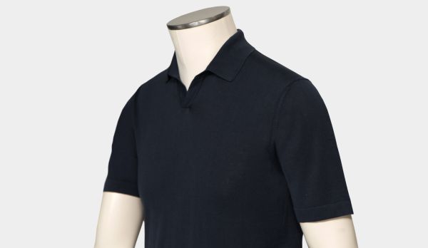 Drumohr V-Neck Polo Navy