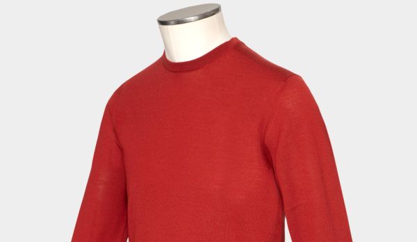 Drumohr Crewneck Wool 140S Cherry