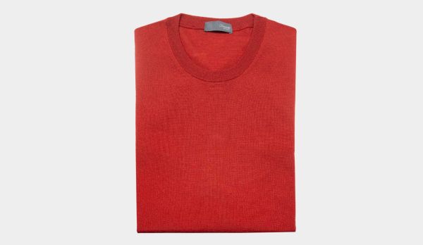 Drumohr Crewneck Wool 140S Cherry
