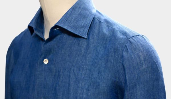 Finamore Shirt Linen Blue