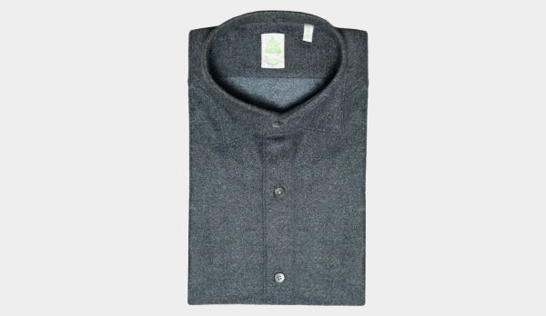 FinamoreShirtBrushedWoolGrey-Blue