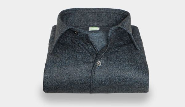 FinamoreShirtBrushedWoolGrey-Blue