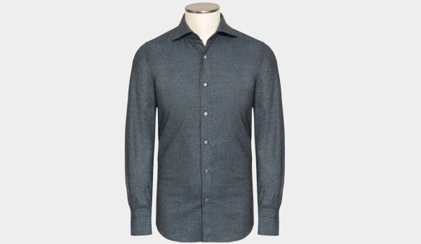 FinamoreShirtBrushedWoolGrey-Blue