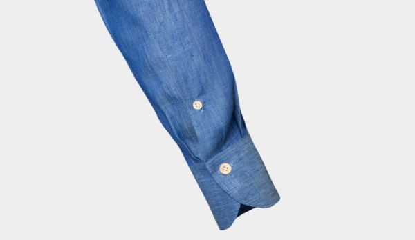 Finamore Shirt Linen Blue