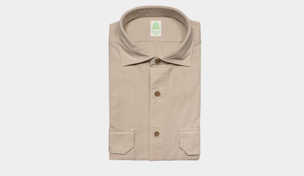 Finamore Canvas Cargo Shirt Beige