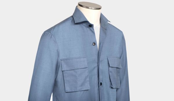 Fralbo Shirt Jacket Wool Blue