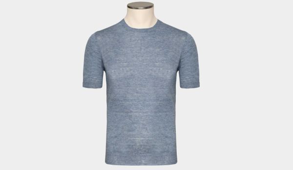 Gran Sasso Linen Crewneck Light-Blue