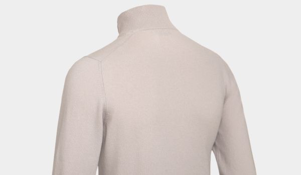 Gran Sasso Mock Neck Zip Stone