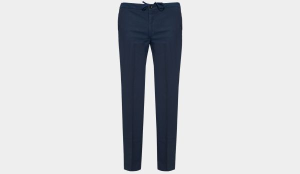 Incotex Ice-Cotton Trousers Drawstring Navy