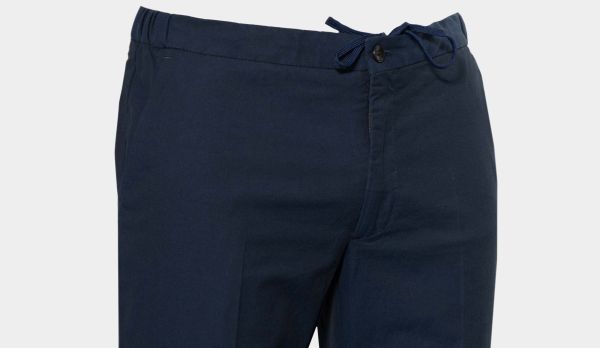 Incotex Ice-Cotton Trousers Drawstring Navy