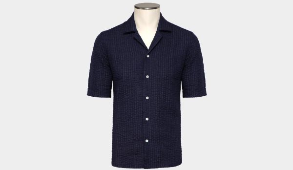 Mazzarelli Shirt Seersucker Denim