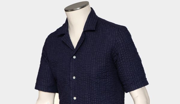 Mazzarelli Shirt Seersucker Denim