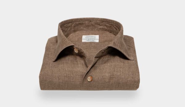 Mazzarelli Cargoshirt Linen Brown