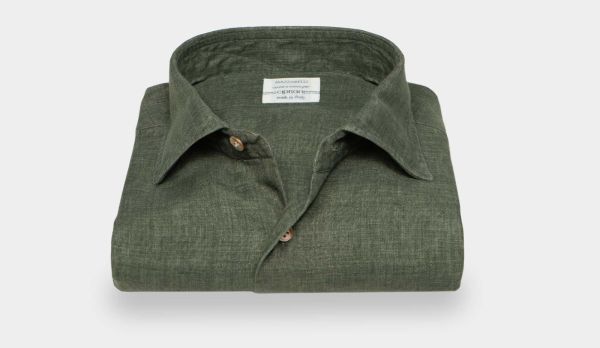 Mazzarelli Cargoshirt Linen Green