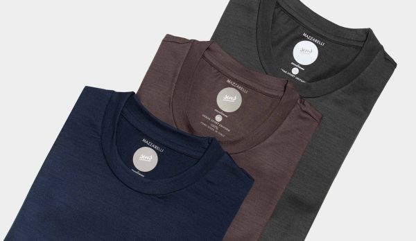 Mazzarelli T-shirt Merinos Navy