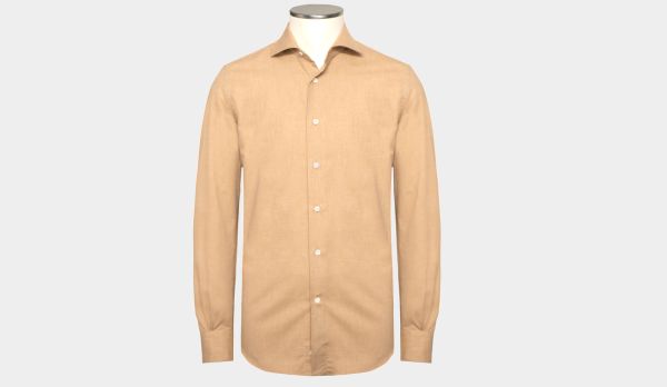 Mazzarelli Shirt Cotton Flannel Beige