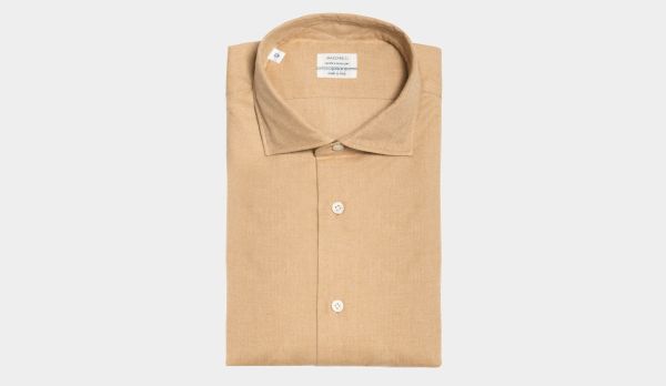 Mazzarelli Shirt Cotton Flannel Beige