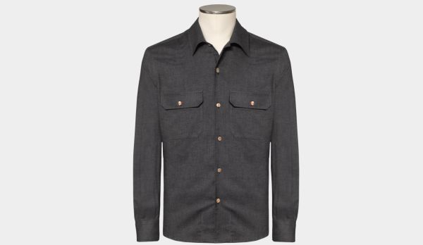 Mazzarelli Overshirt Cotton-Flannel Antracite