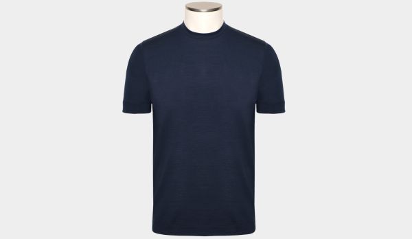 Mazzarelli T-shirt Merinos Navy