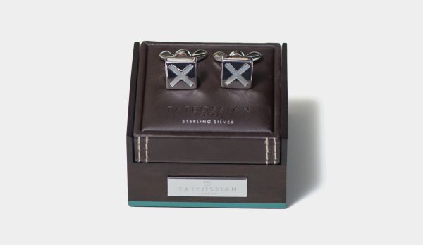 Tateossian Gemelli Silver 'Cross'