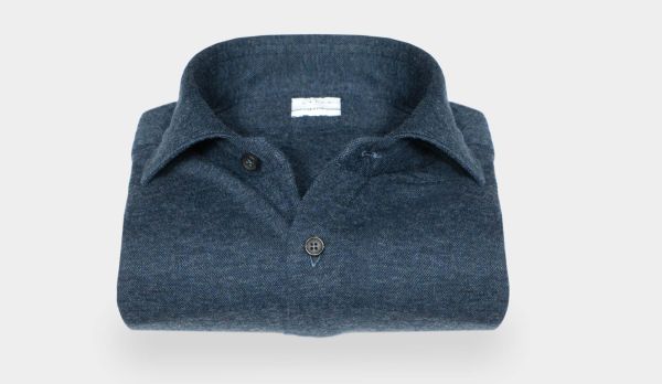 Xacus Shirt Jersey Cotton-Wool Blue