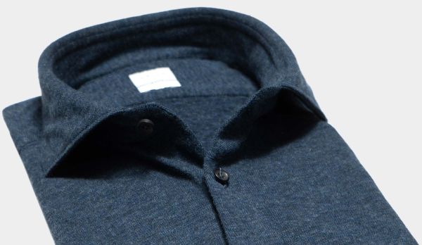 Xacus Shirt Jersey Cotton-Wool Blue