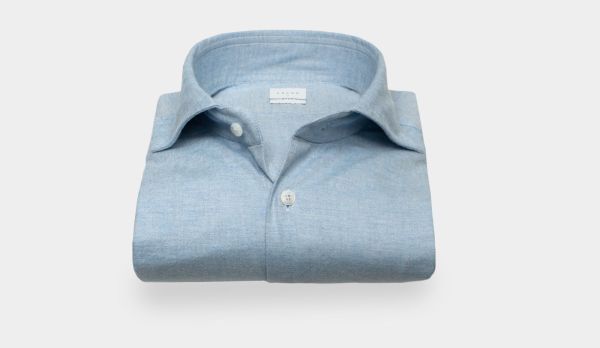 Xacus Shirt Flannel Twill Light-Blue