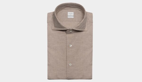 Xacus Shirt Flannel Twill Beige