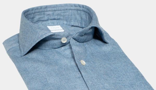 Xacus Shirt Herringbone Blue