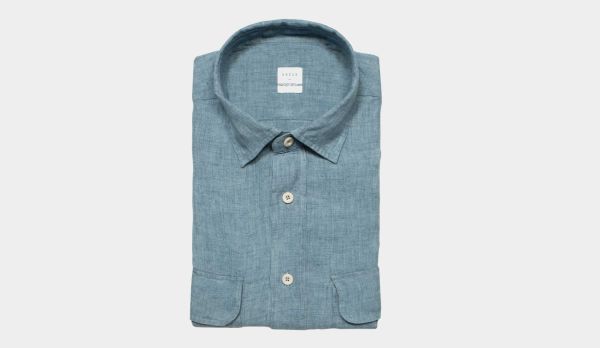 Xacus Linen Shirt Blue
