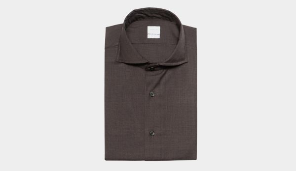 Xacus Shirt Virgin Wool Brown
