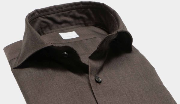 Xacus Shirt Virgin Wool Brown