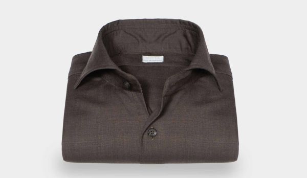 Xacus Shirt Virgin Wool Brown
