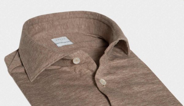 Xacus Shirt Jersey Cotton-Wool Hazelnut
