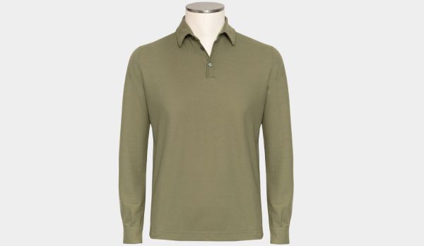Zanone Ice-Cotton Polo Longsleeve Green