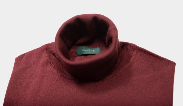Zanone Roll Neck FlexWool Burgundy