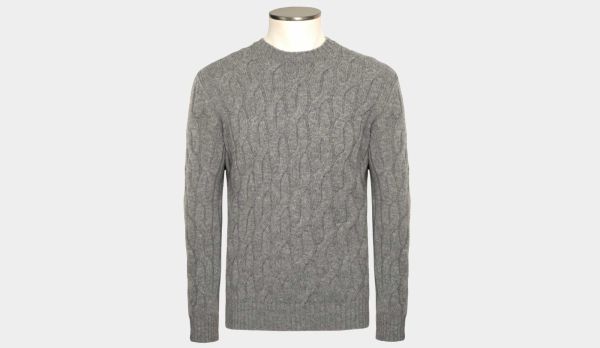 Zanone Geelong Cable Crewneck Grey