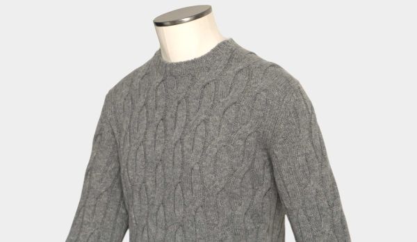 Zanone Geelong Cable Crewneck Grey