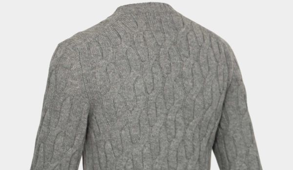 Zanone Geelong Cable Crewneck Grey