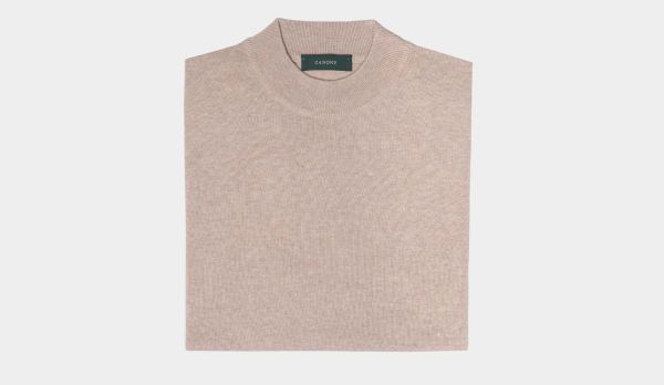 Zanone Crewneck Short Sleeve Beige