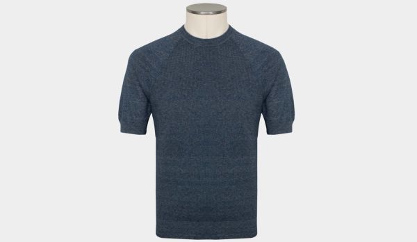 Zanone Crewneck Short Sleeve Blue