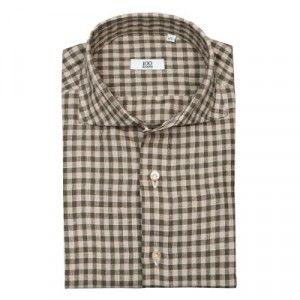 100Hands Shirt Linen Check Green