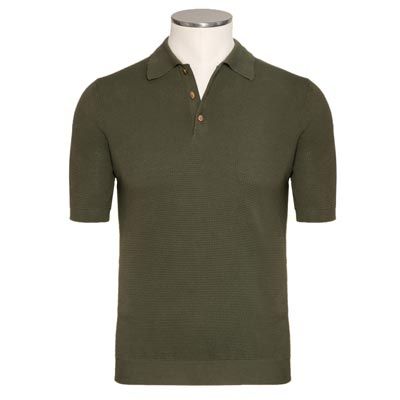 Altea Polo Waffle Weave Olive Green
