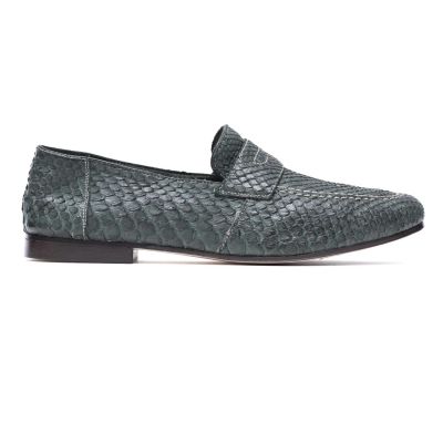 Andrea Ventura Python Loafers Green