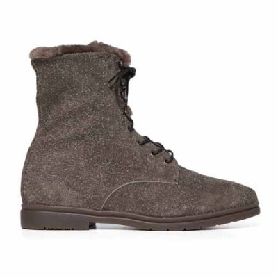 Andrea Ventura Lace-up Boot Shearling Taupe